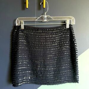 Zara Woman navy/black chiffon and sequin covered mini skirt XS/S party/festive